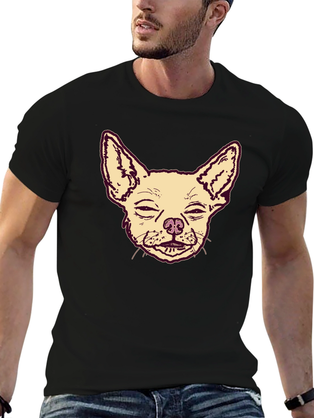 Chihuahua Graphic Print Mens T-Shirt