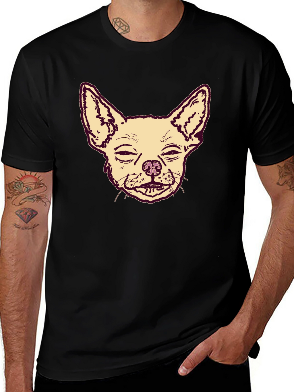 Chihuahua Graphic Print Mens T-Shirt