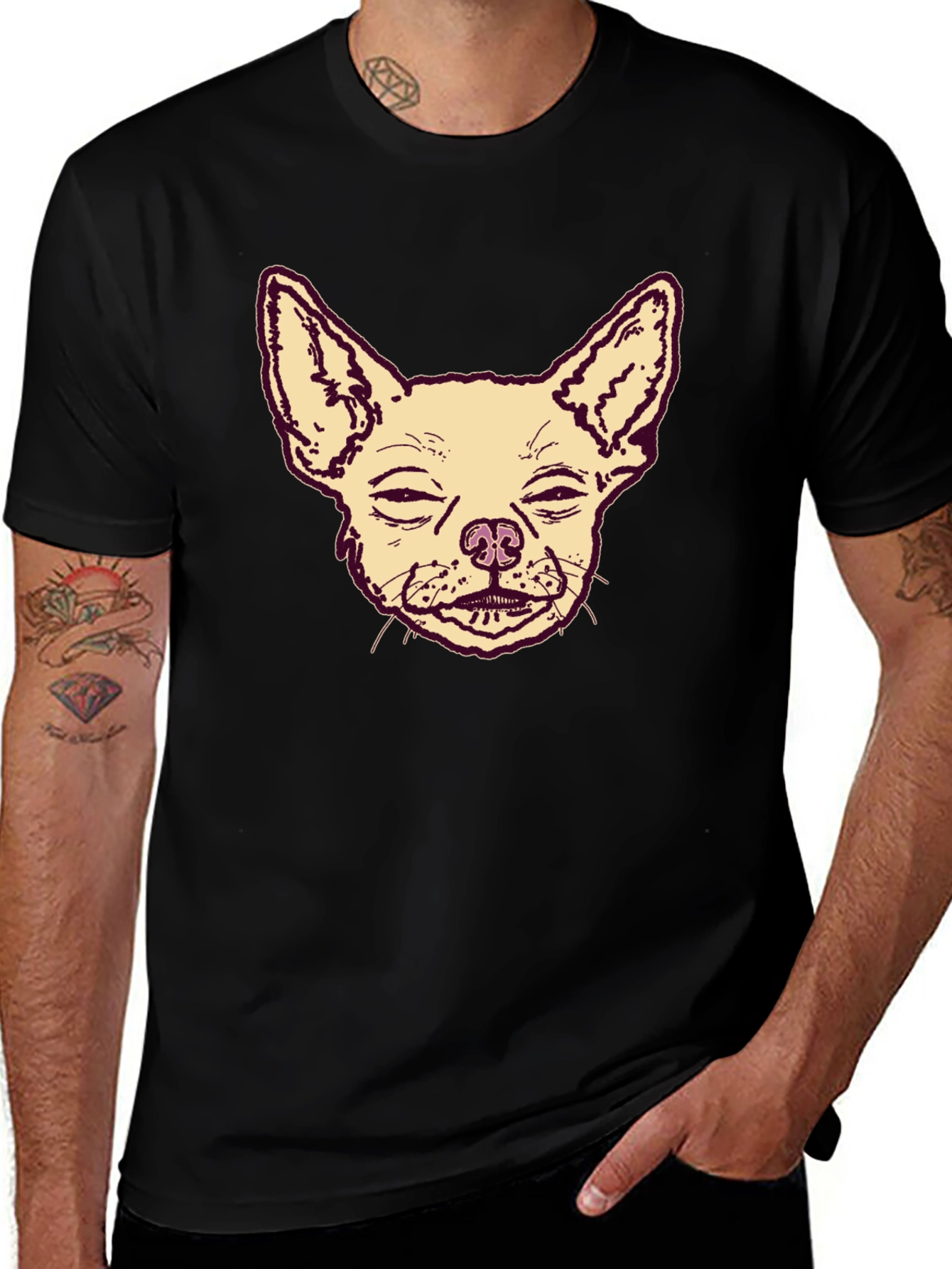 Chihuahua Graphic Print Mens T-Shirt