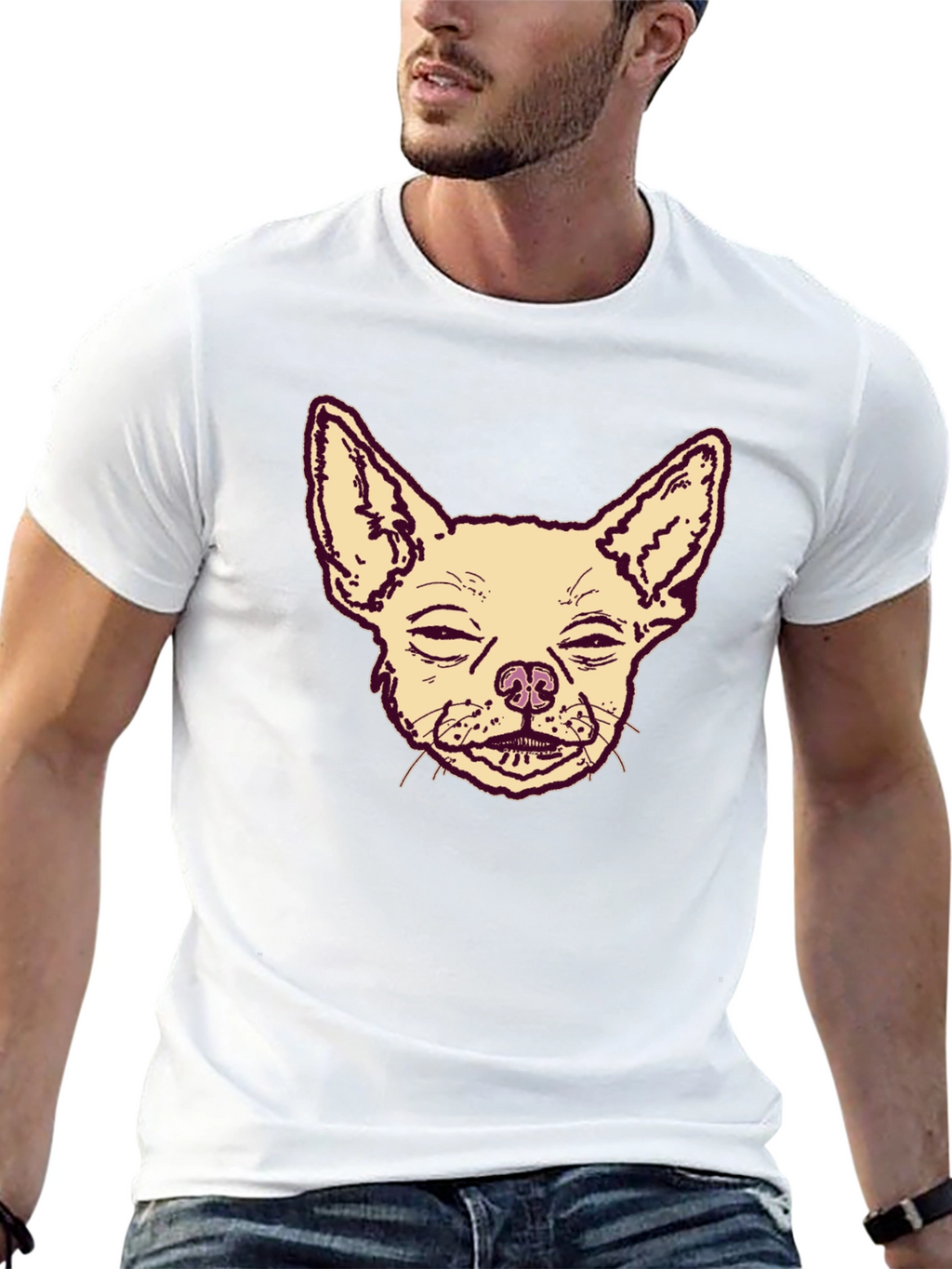 Chihuahua Graphic Print Mens T-Shirt