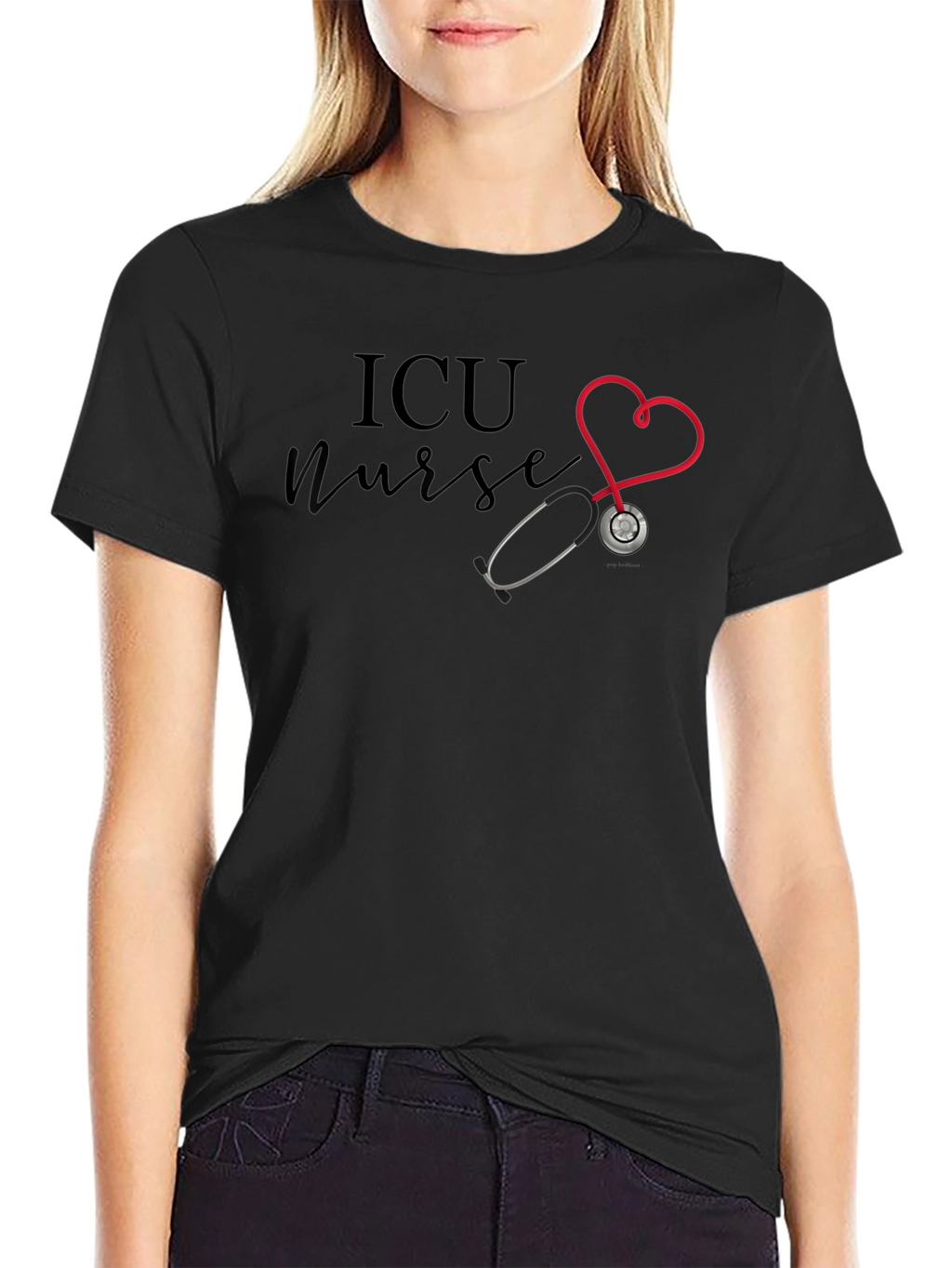 ICU Nurse Heart Stethoscope Graphic Tee