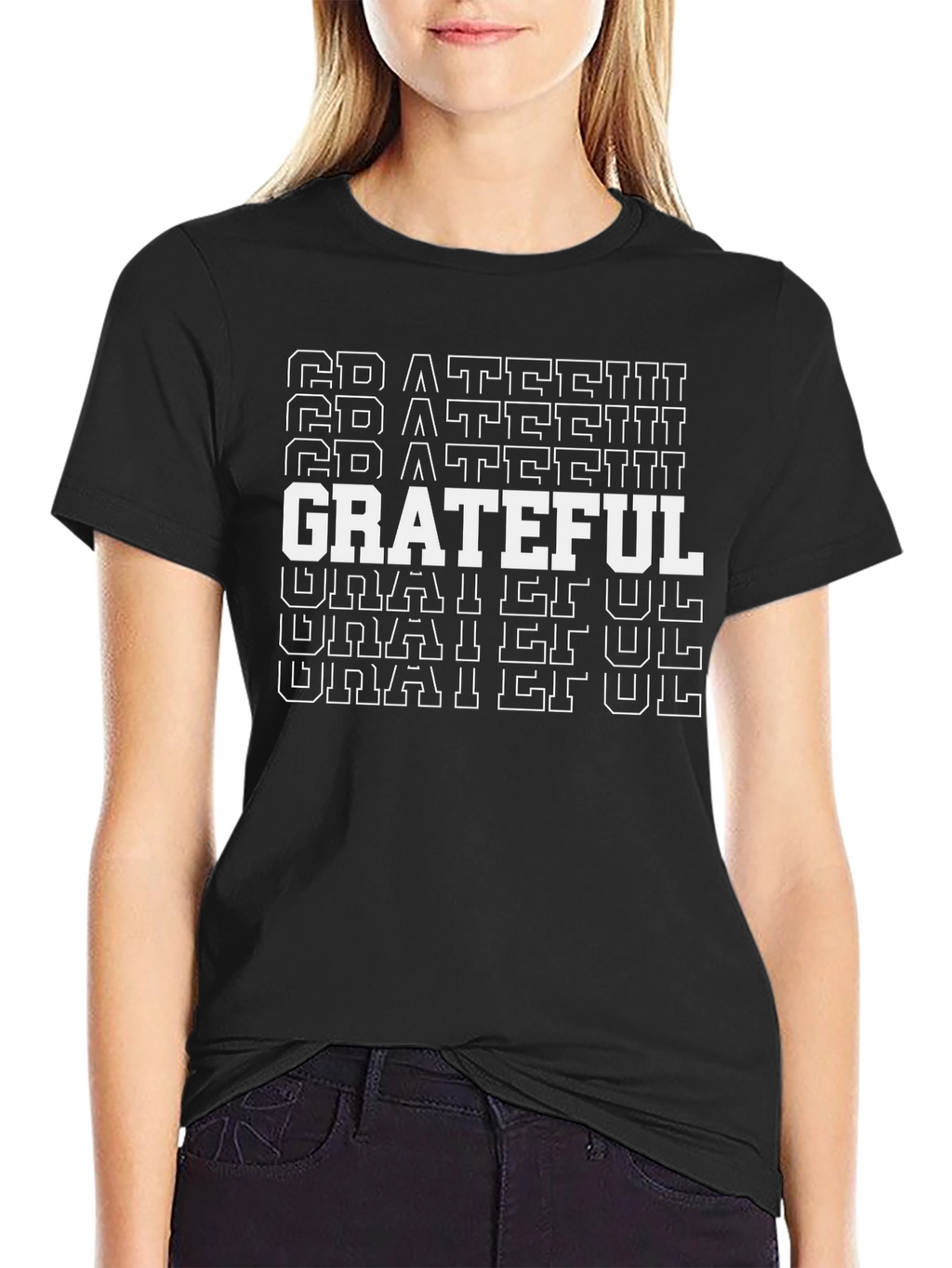 Grateful Graphic Tee - Trendy Black T-Shirt