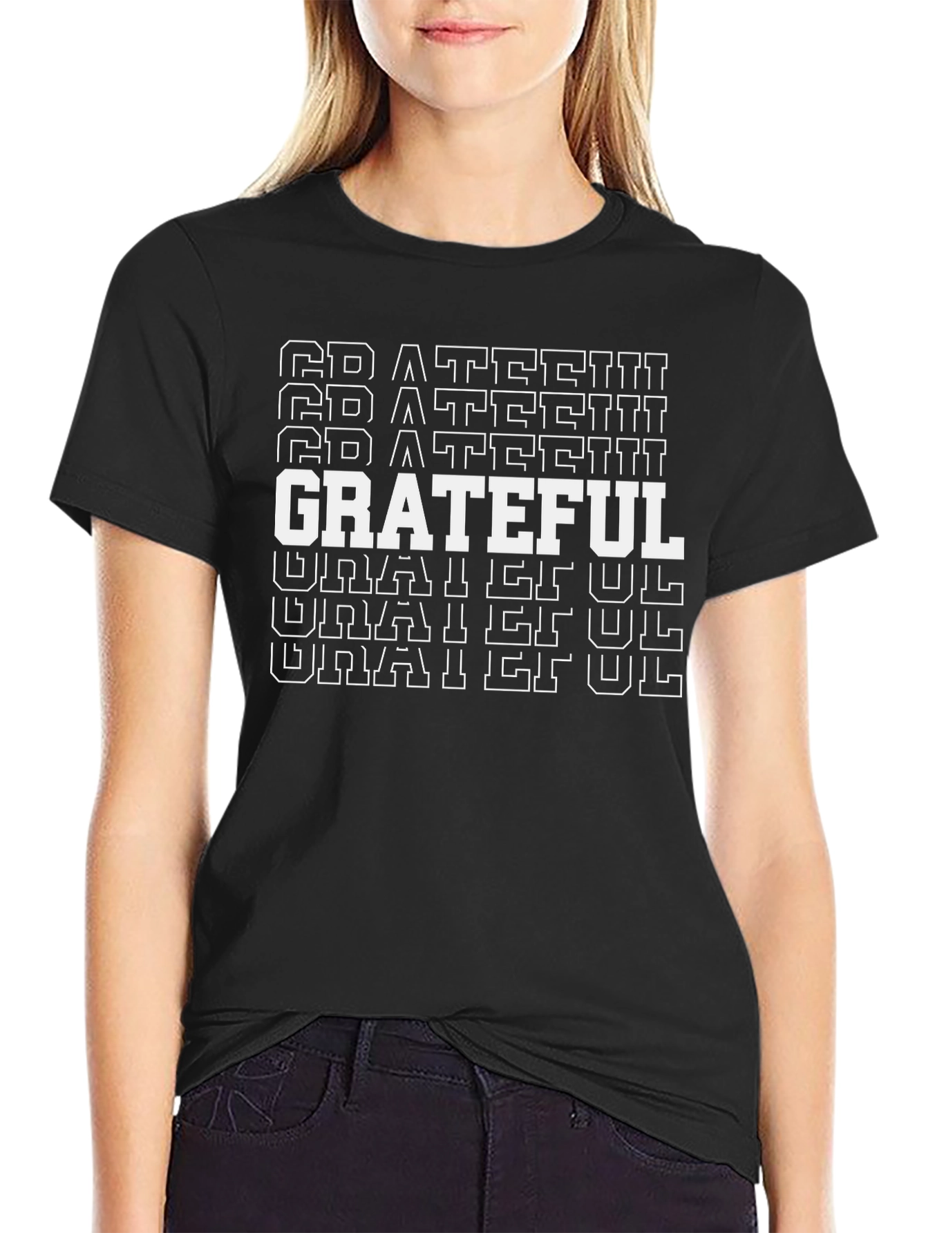 Grateful Graphic Tee - Trendy Black T-Shirt