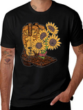 Cowboy Boot & Sunflower Graphic T-Shirt