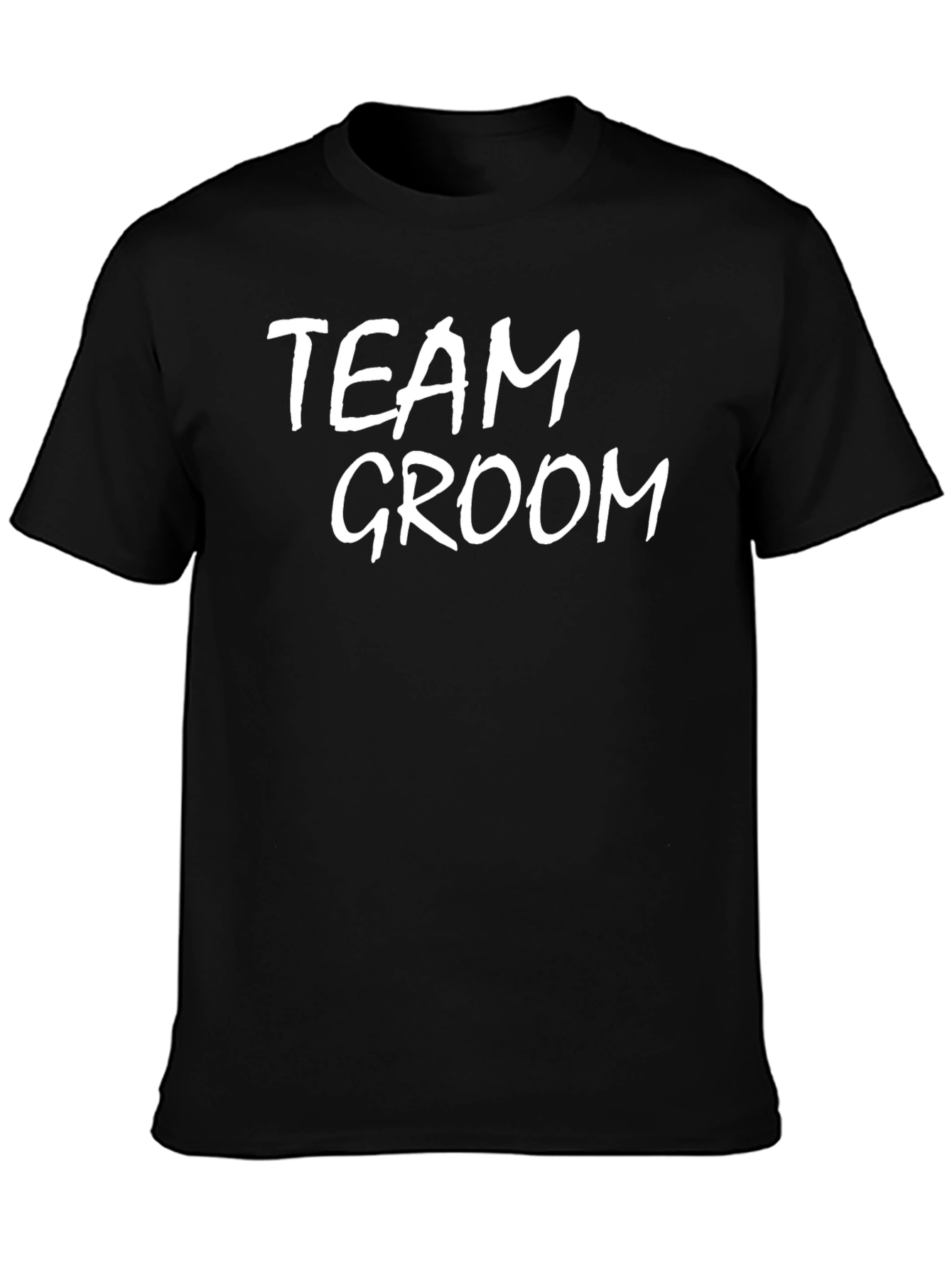 Team Groom Crew Neck T-Shirt - Black