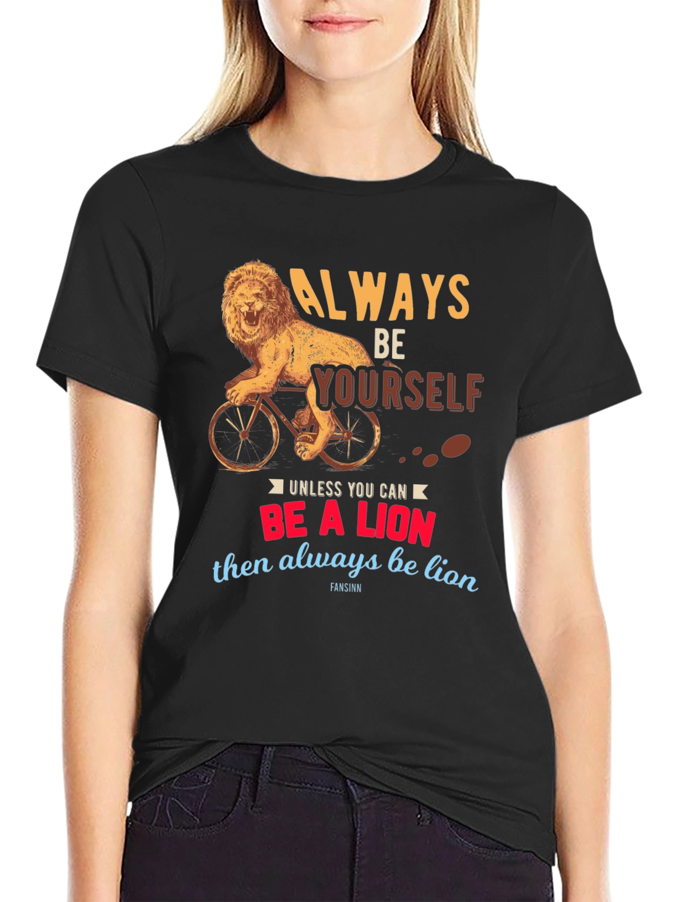 Lion Bicycle Graphic Tee - Always Be Yourself