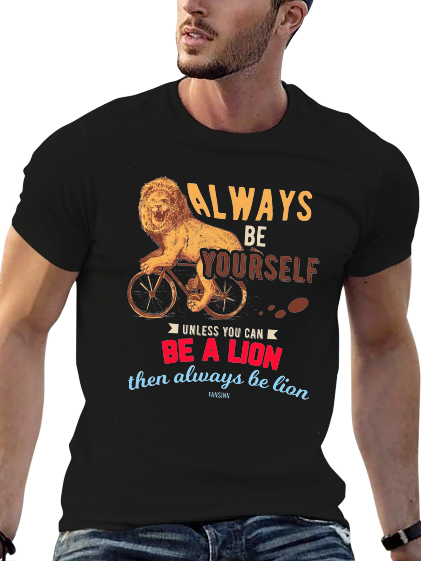 Lion Bicycle Graphic Tee - Always Be Yourself