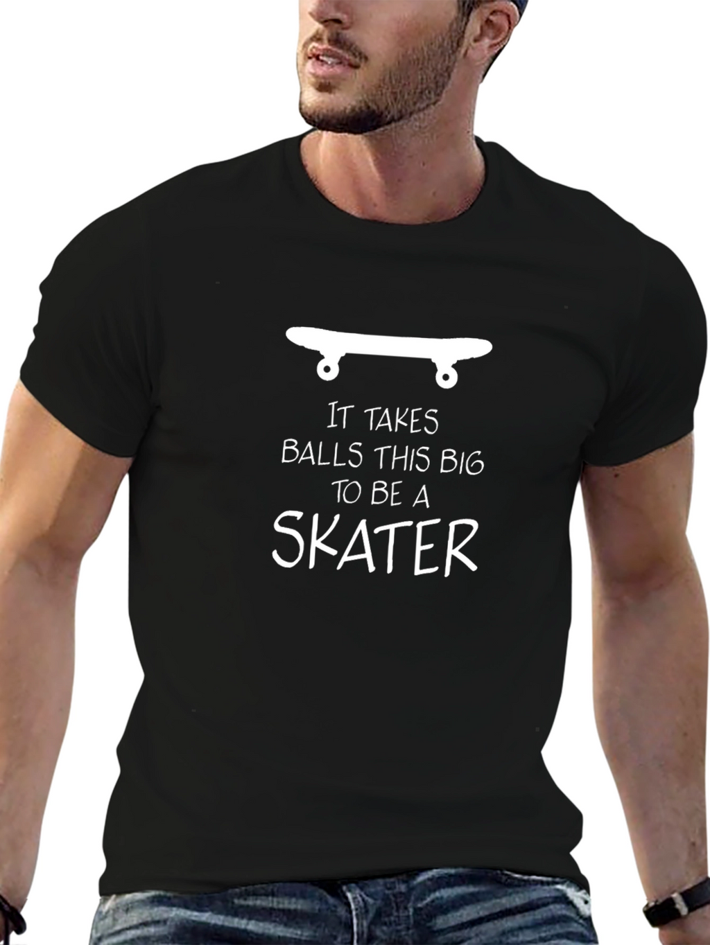 Skater Graphic Tee: Big Balls Skateboard Shirt