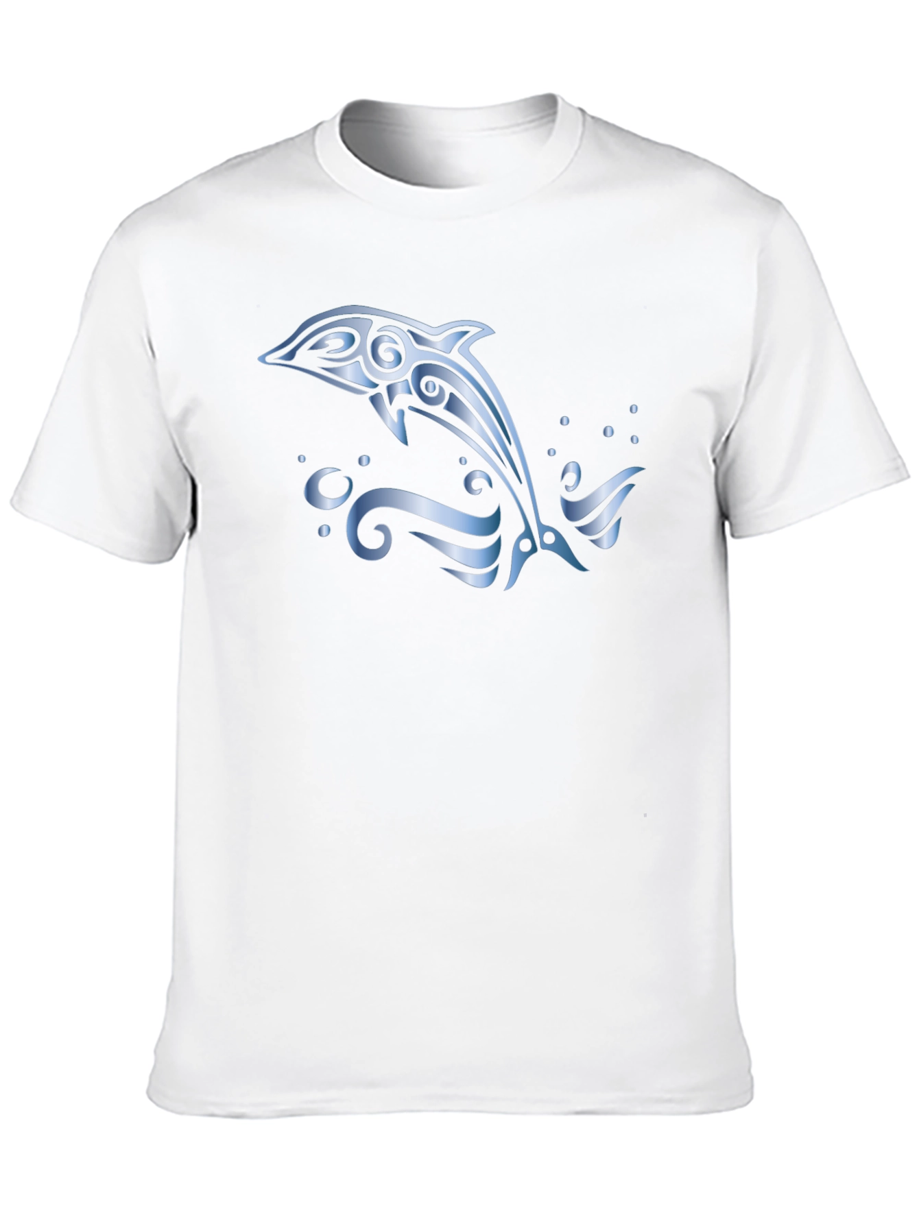 Tribal Dolphin T-Shirt - Black Cotton Tee