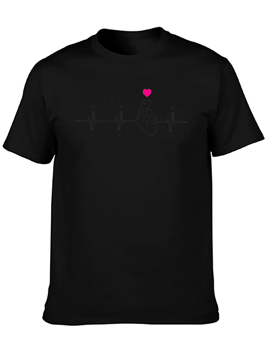 Heartbeat Finger Heart Graphic T-Shirt