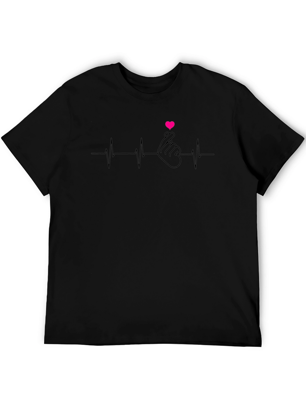 Heartbeat Finger Heart Graphic T-Shirt