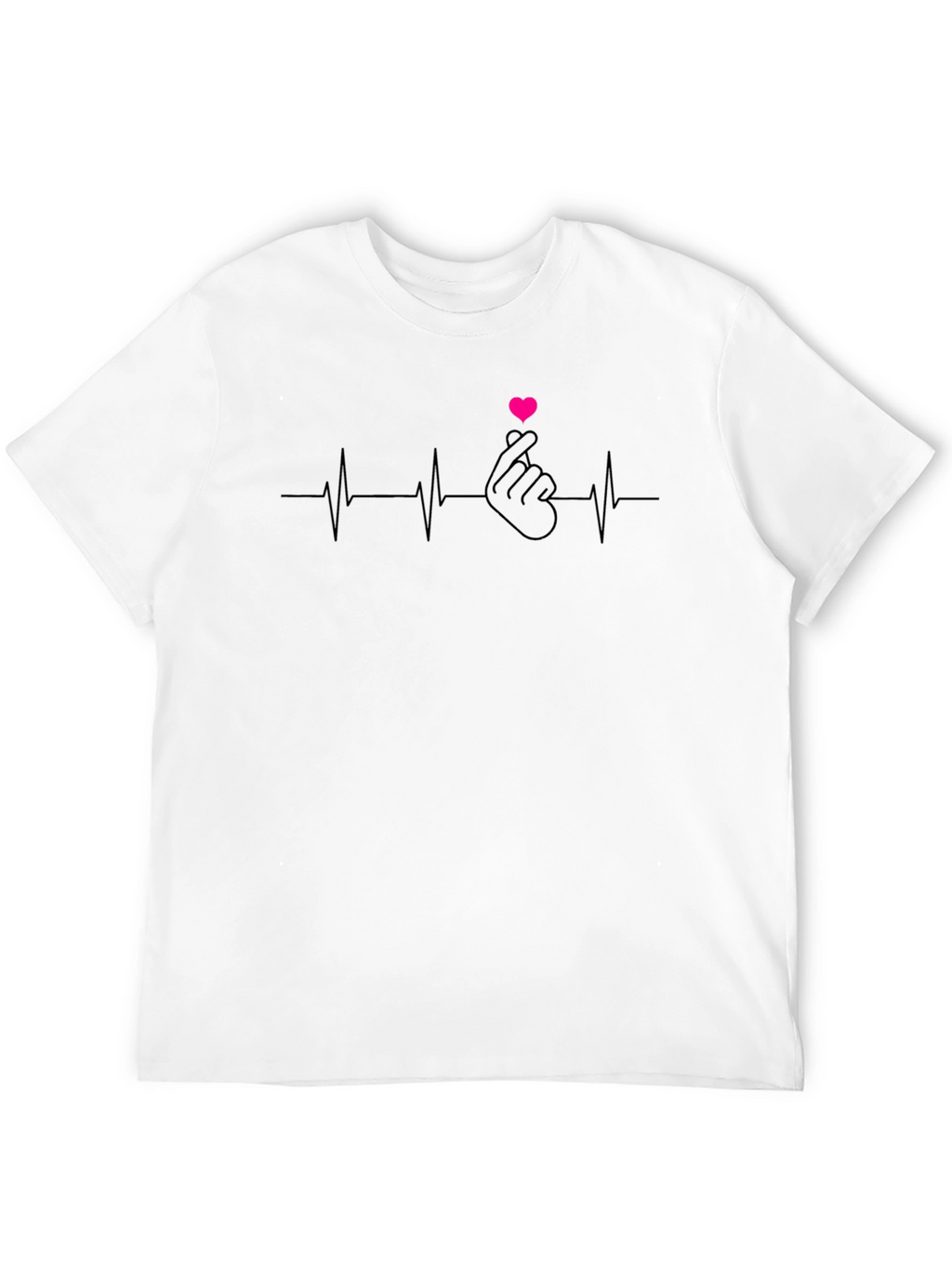 Heartbeat Finger Heart Graphic T-Shirt