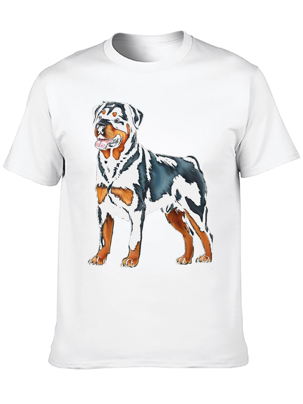 Rottweiler Dog Graphic Print Black T-Shirt