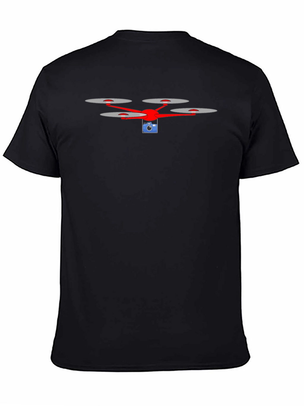 Drone Graphic T-Shirt - Black Casual Tee