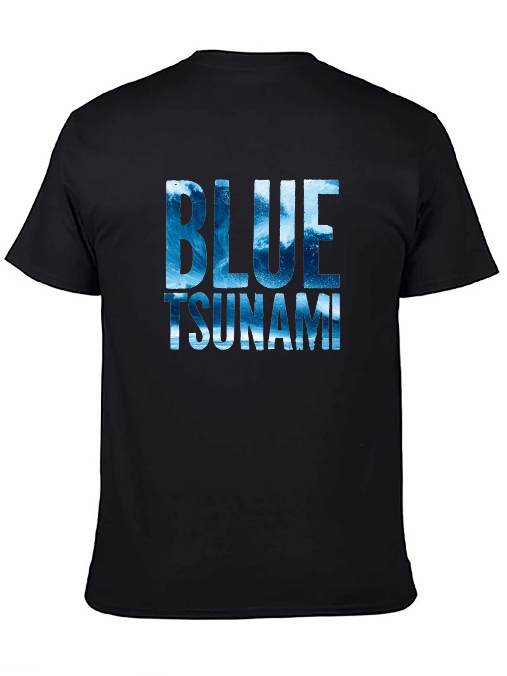 Blue Tsunami Graphic T-Shirt - Ocean Wave Design