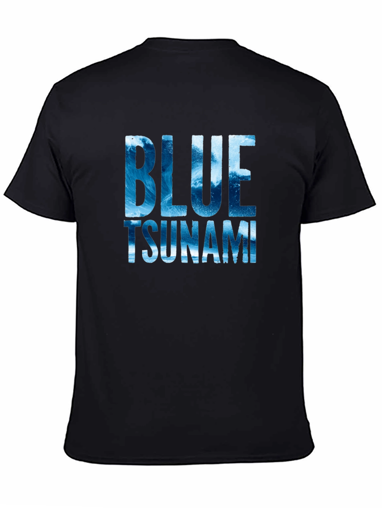 Blue Tsunami Graphic T-Shirt - Ocean Wave Design