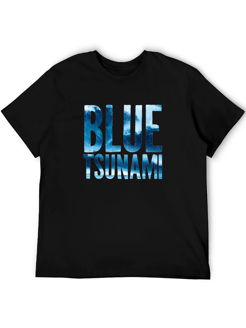 Blue Tsunami Graphic T-Shirt - Ocean Wave Design