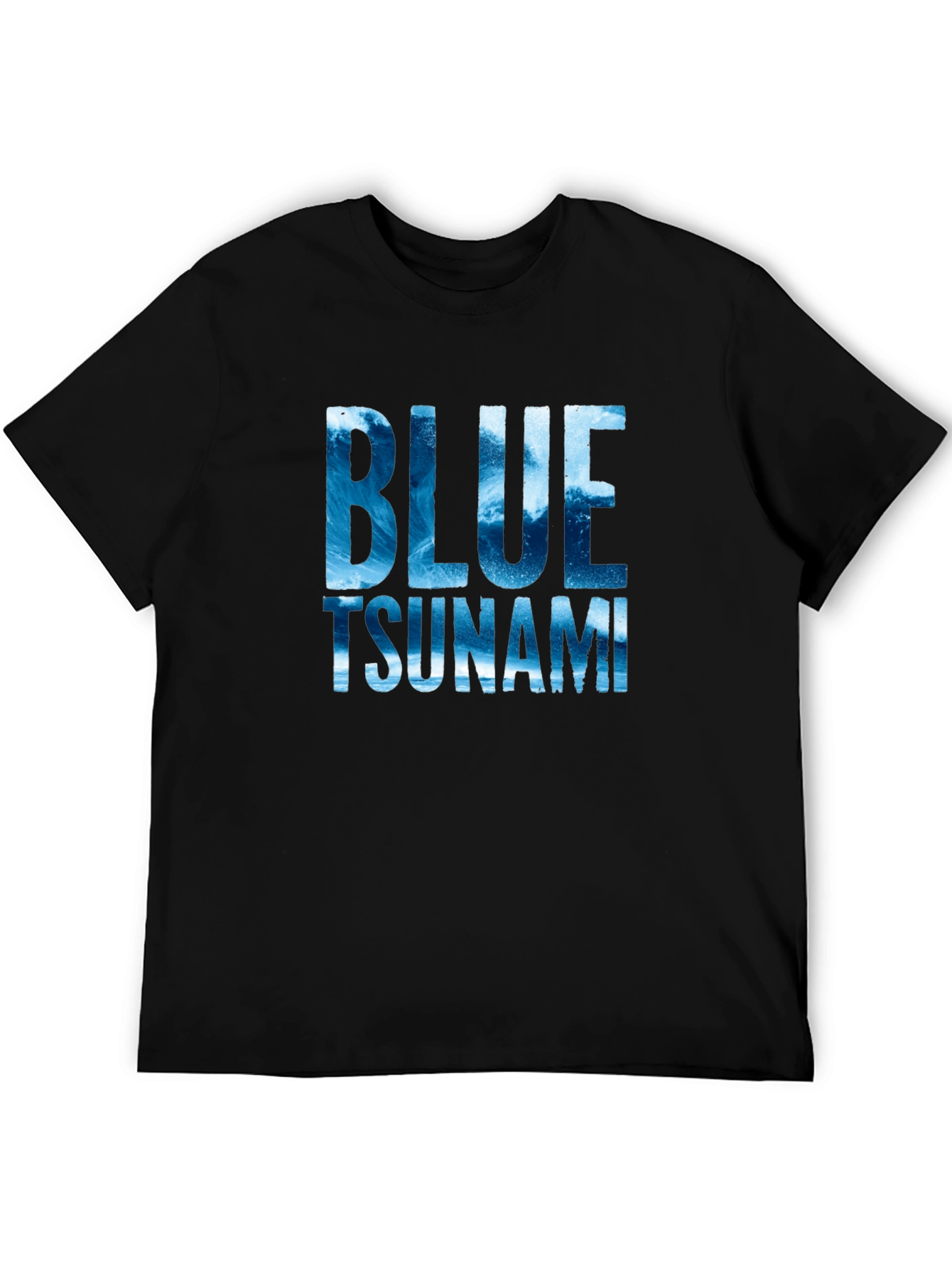 Blue Tsunami Graphic T-Shirt - Ocean Wave Design