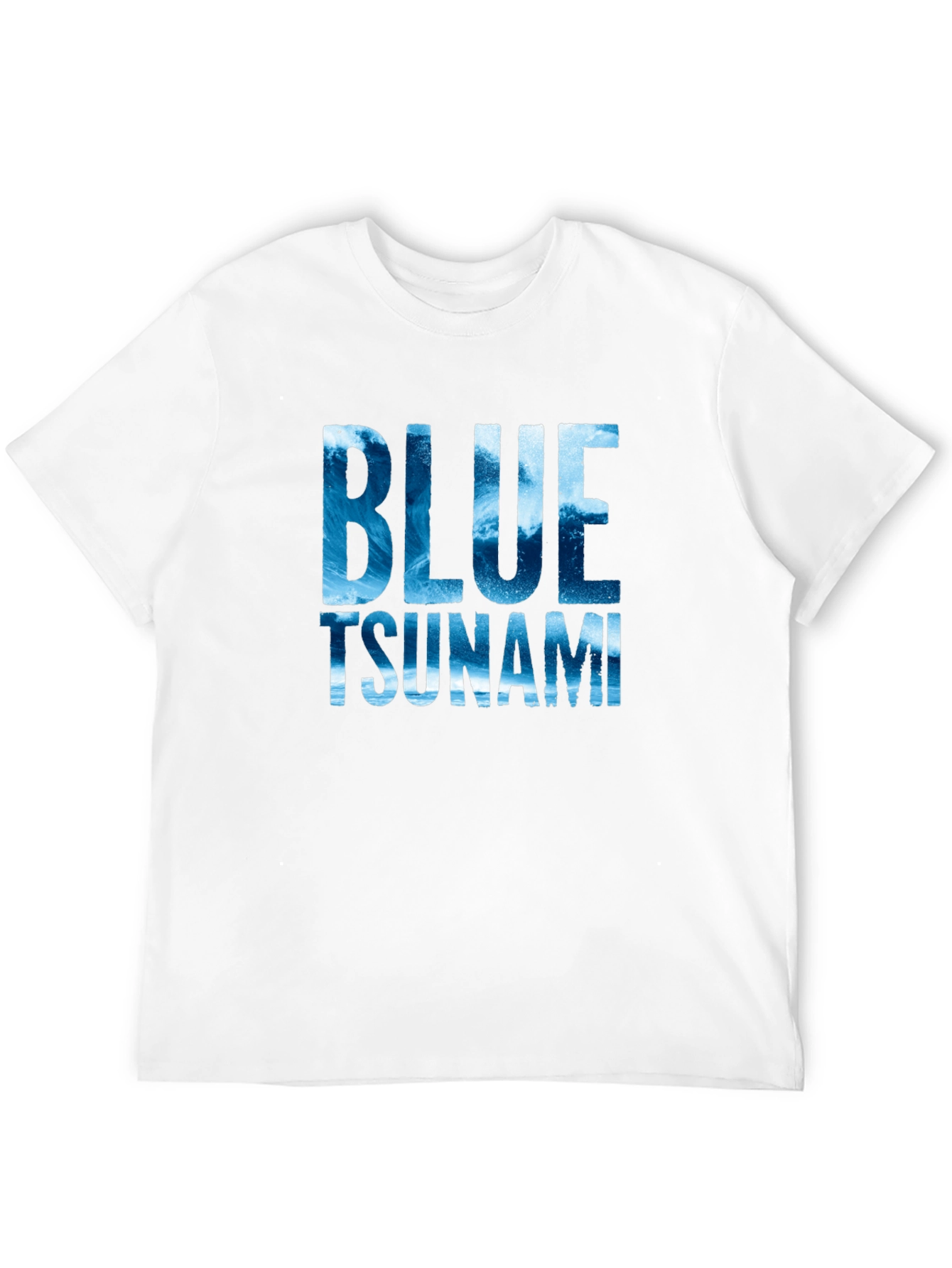 Blue Tsunami Graphic T-Shirt - Ocean Wave Design