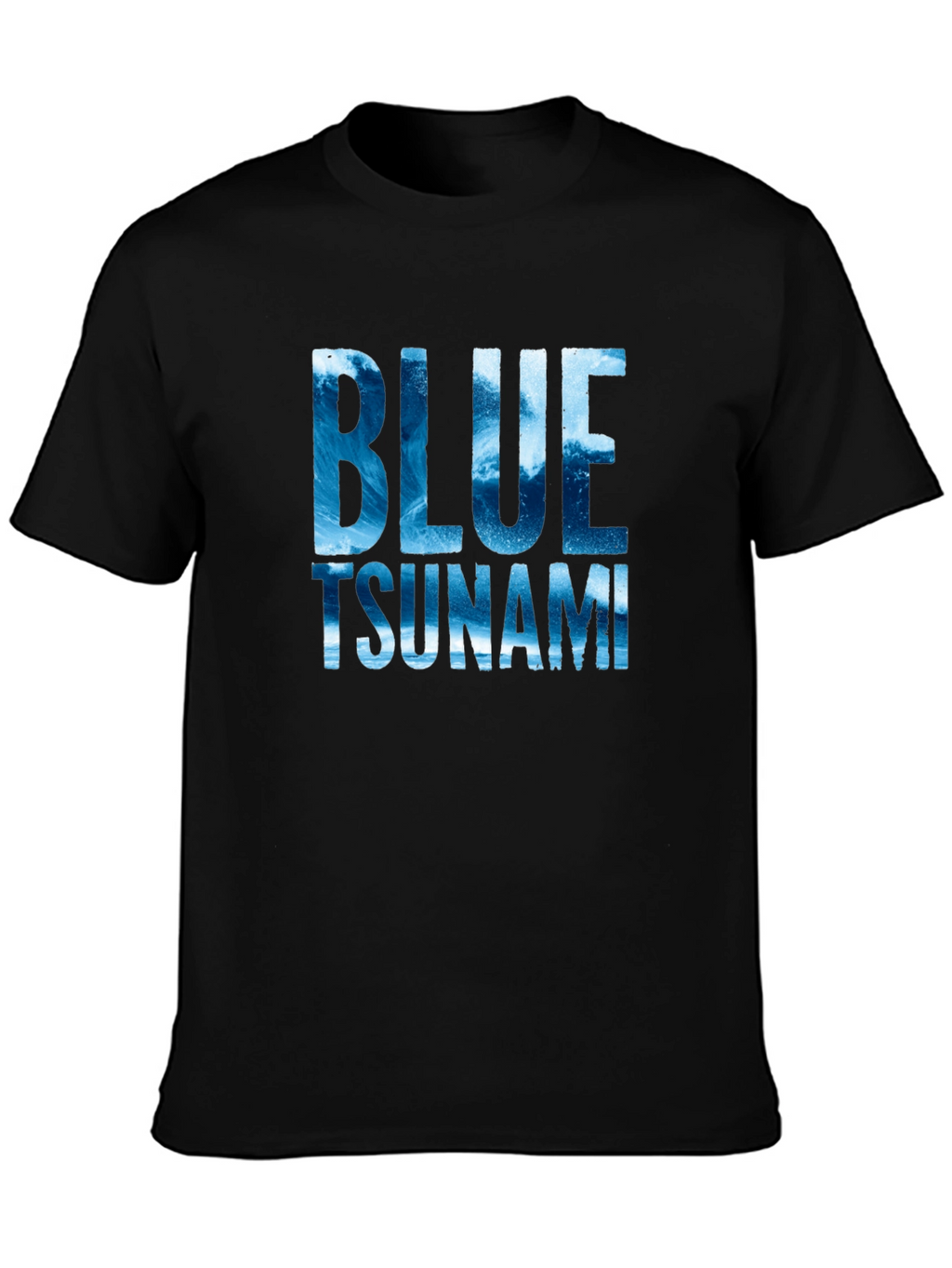 Blue Tsunami Graphic T-Shirt - Ocean Wave Design