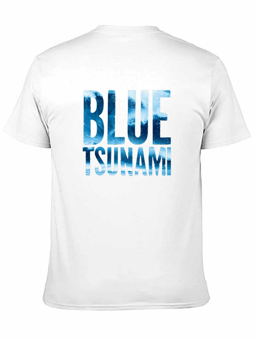 Blue Tsunami Graphic T-Shirt - Ocean Wave Design