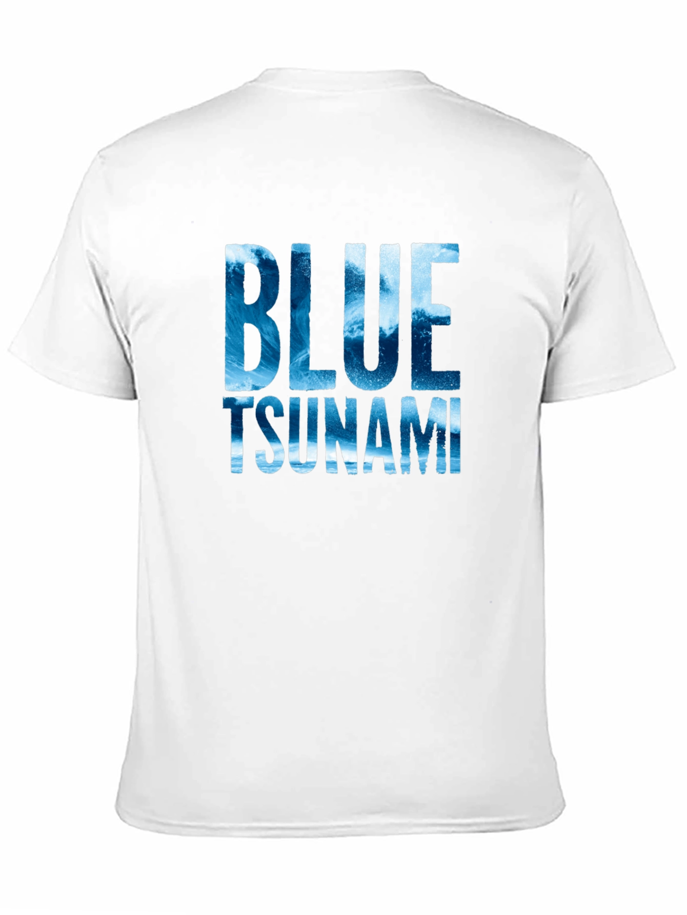Blue Tsunami Graphic T-Shirt - Ocean Wave Design