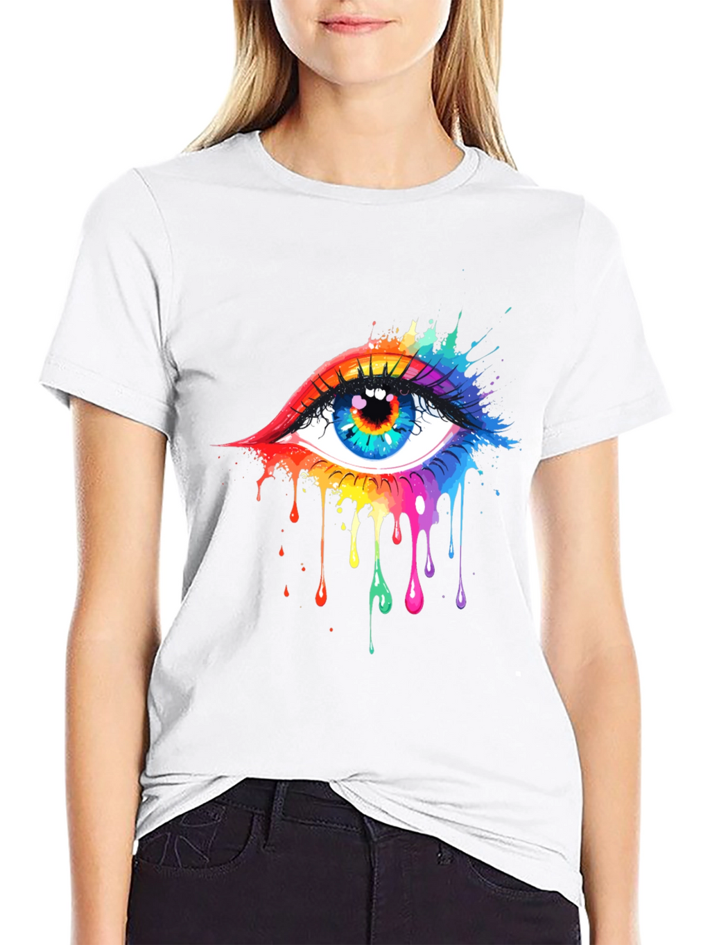 Rainbow Eye Black T-Shirt