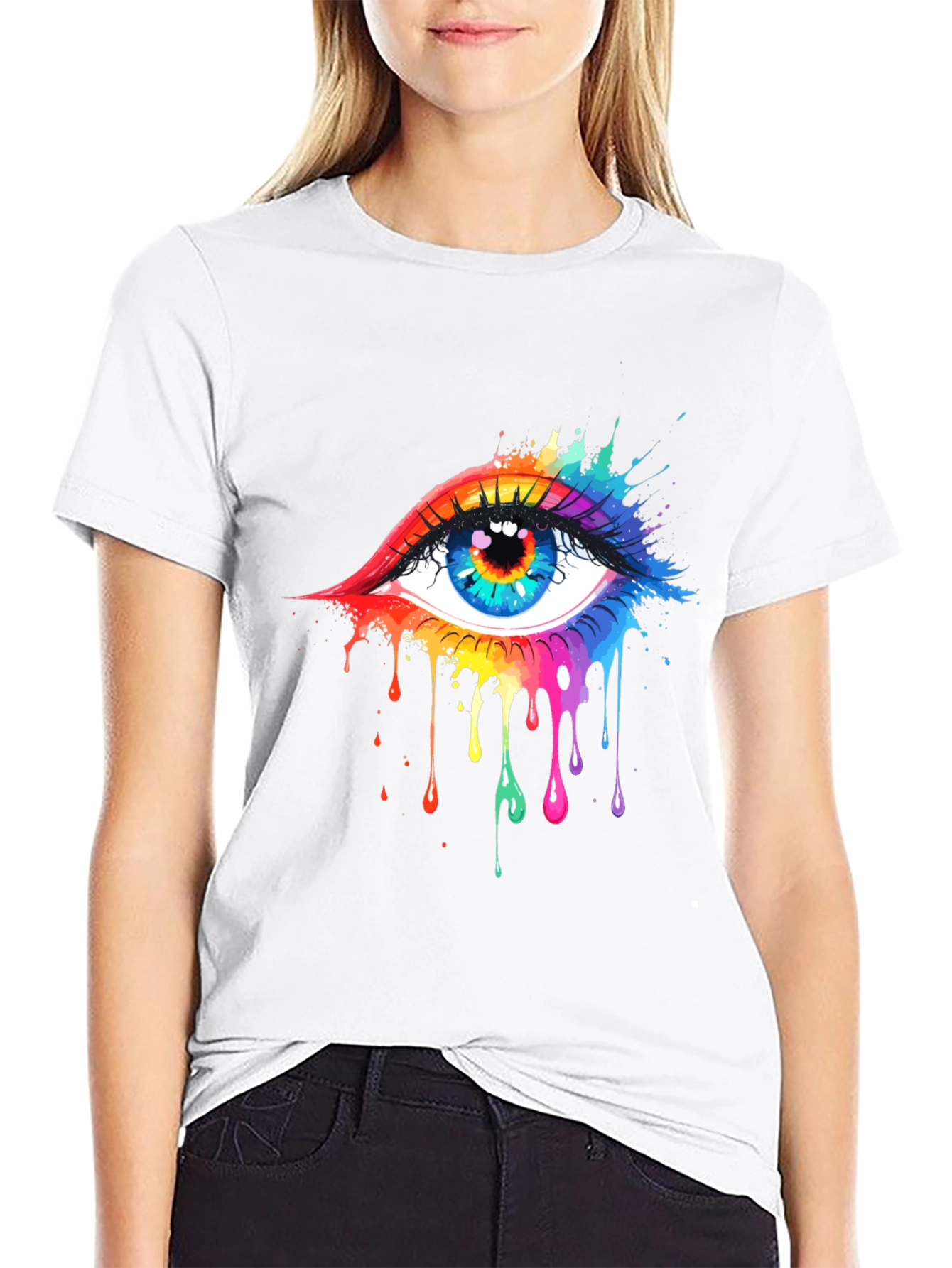 Rainbow Eye Black T-Shirt