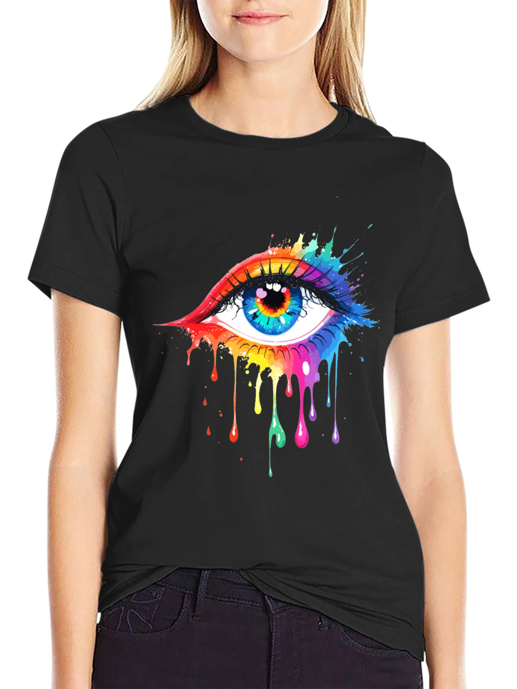 Rainbow Eye Black T-Shirt
