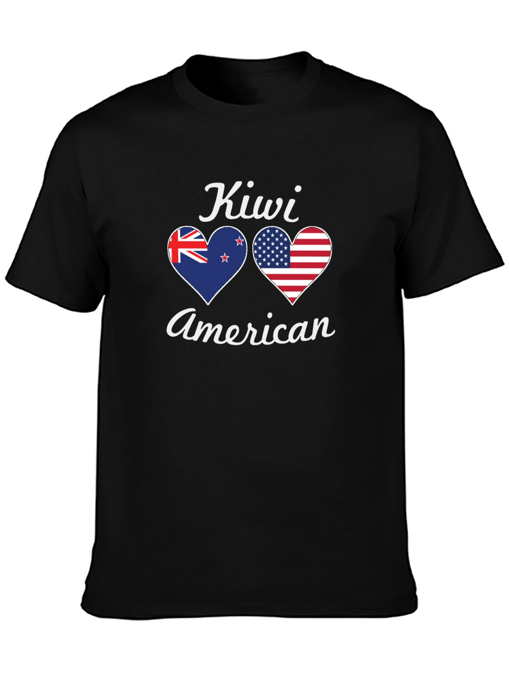 Kiwi American Flag Heart T-Shirt - Patriotic Pride