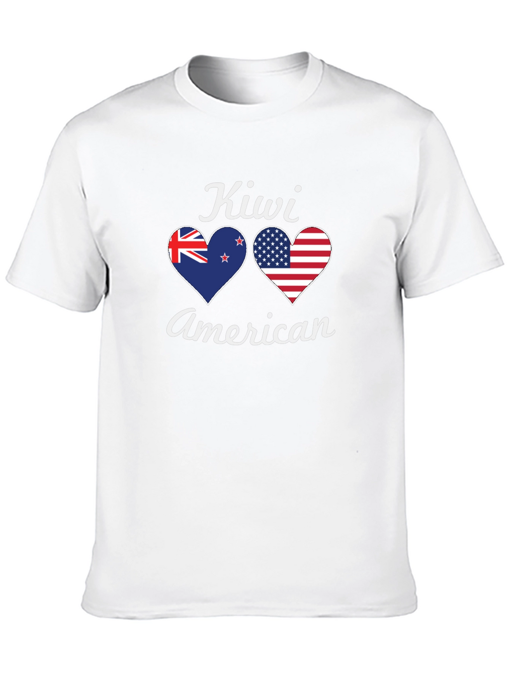Kiwi American Flag Heart T-Shirt - Patriotic Pride