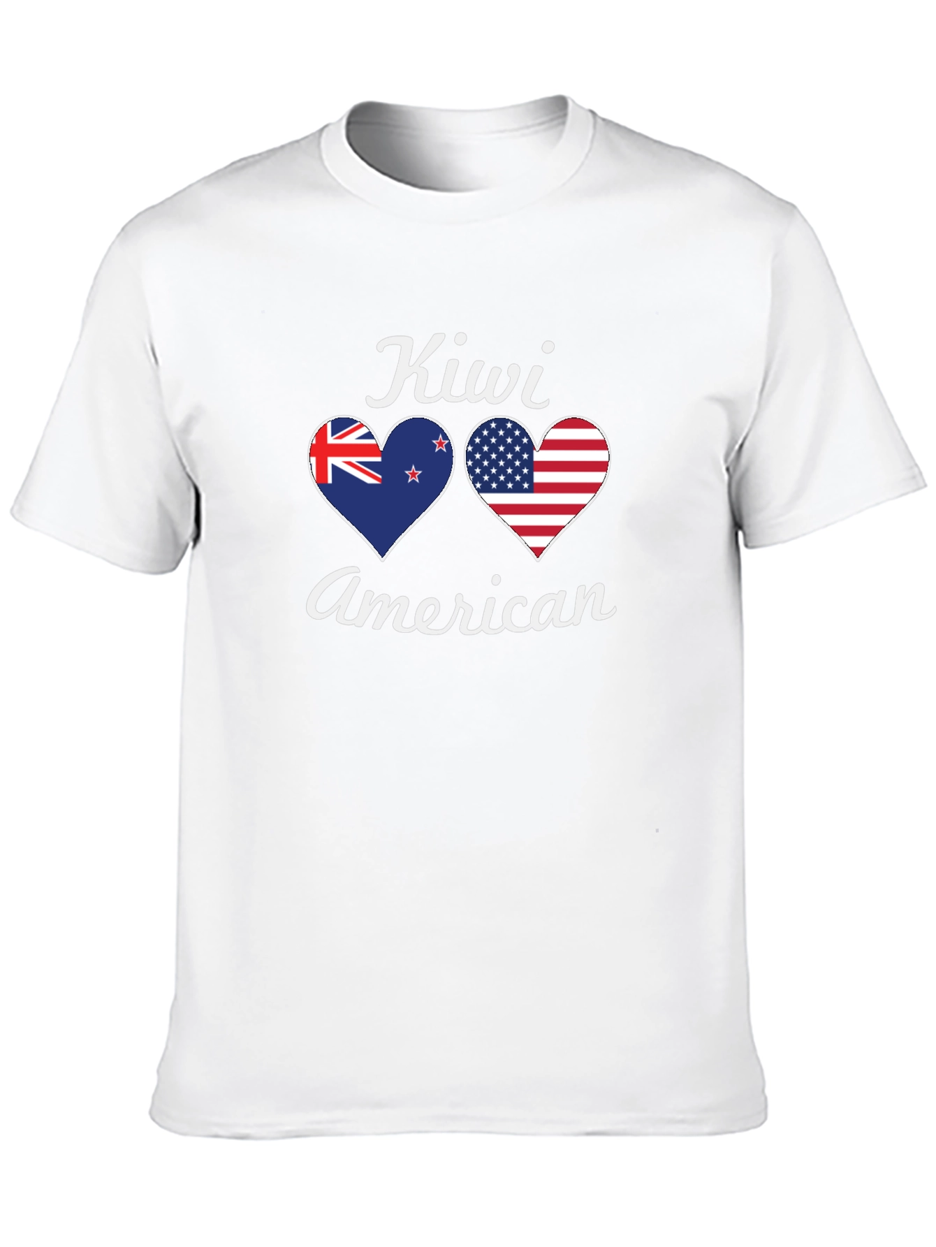 Kiwi American Flag Heart T-Shirt - Patriotic Pride