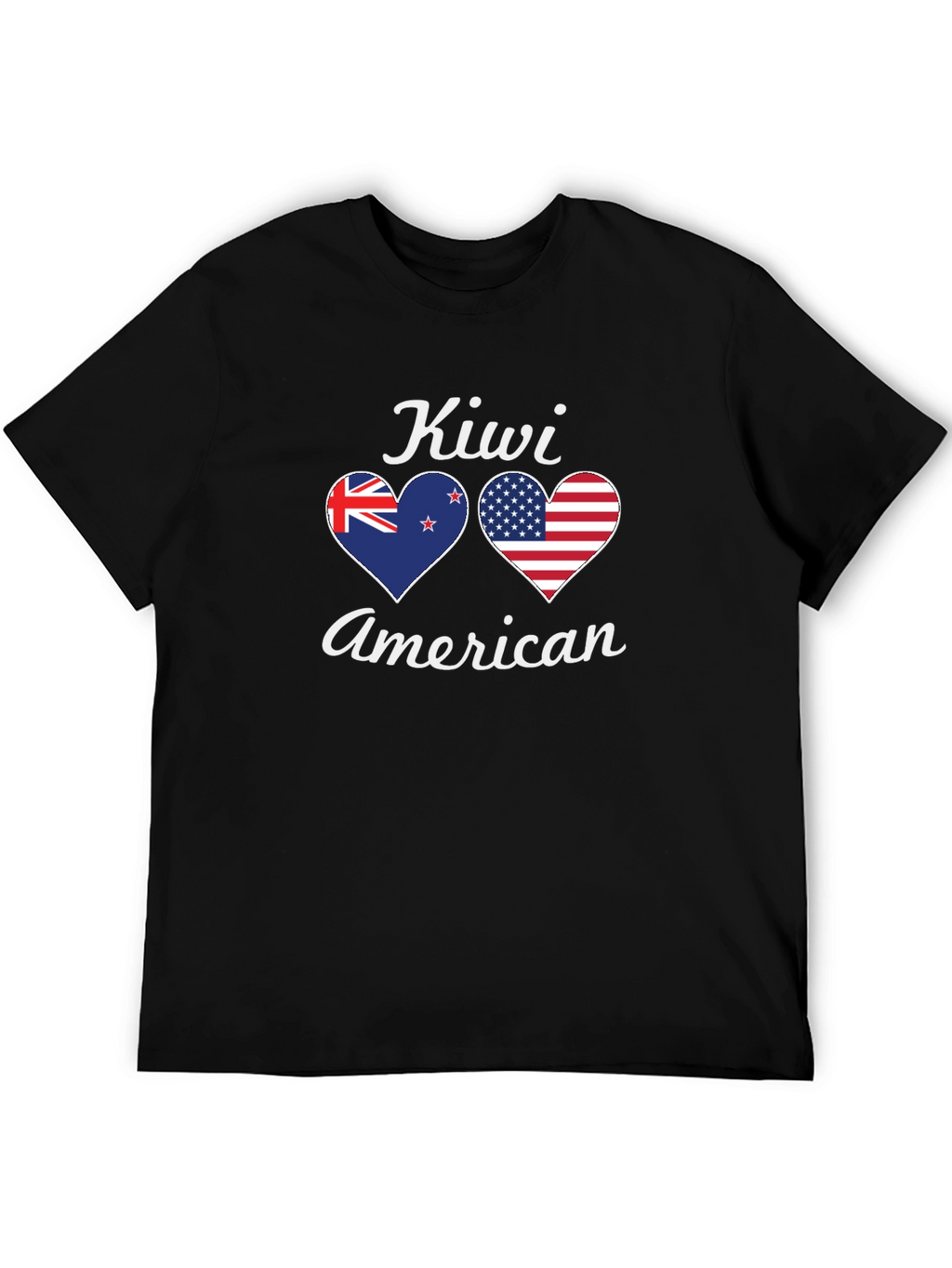 Kiwi American Flag Heart T-Shirt - Patriotic Pride