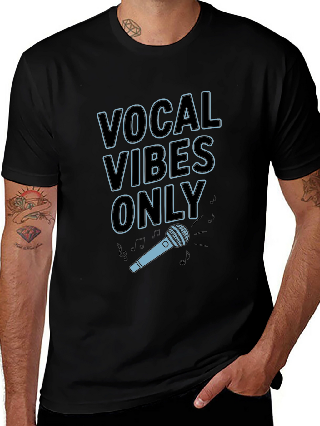 Vocal Vibes Only Graphic T-Shirt - Black