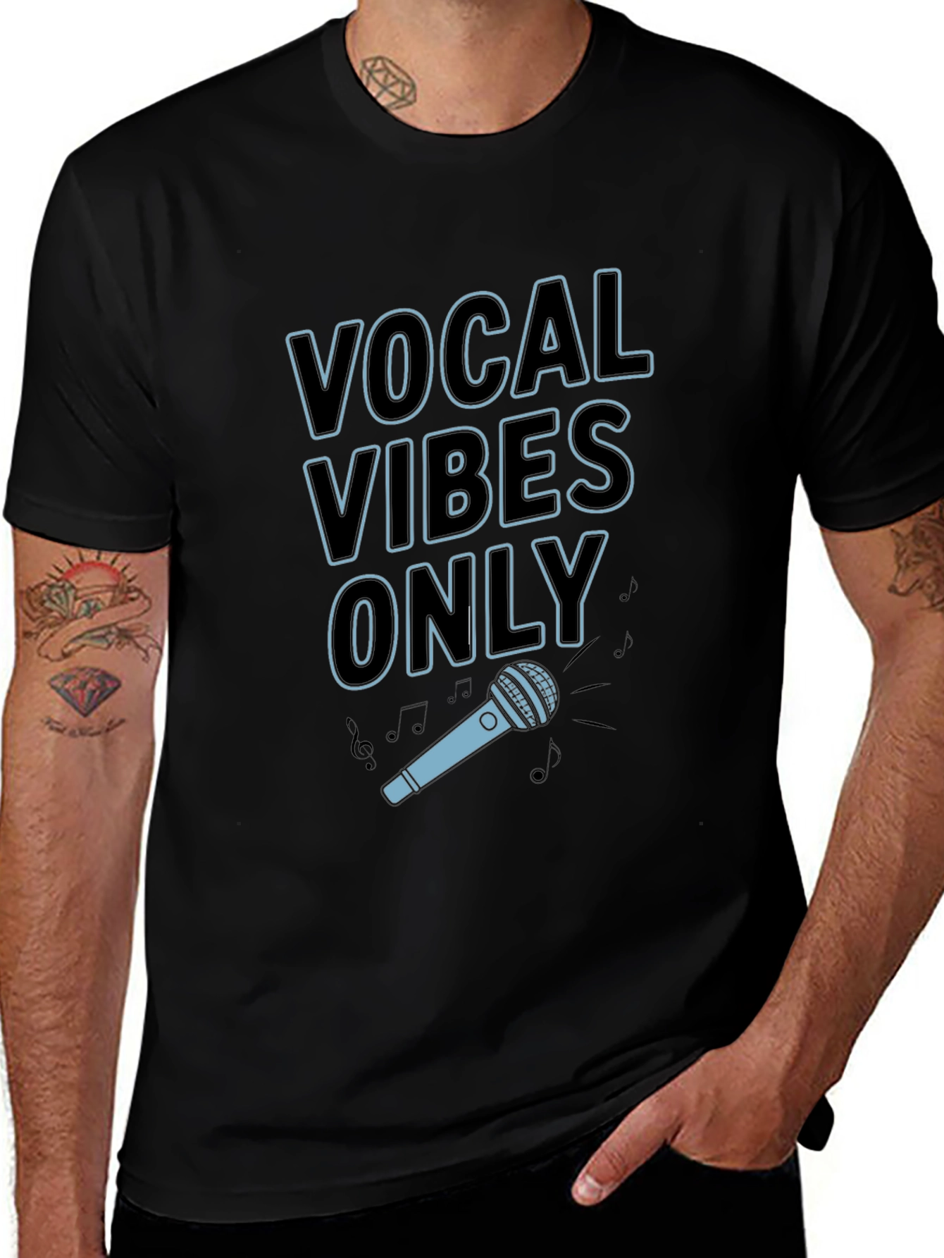 Vocal Vibes Only Graphic T-Shirt - Black