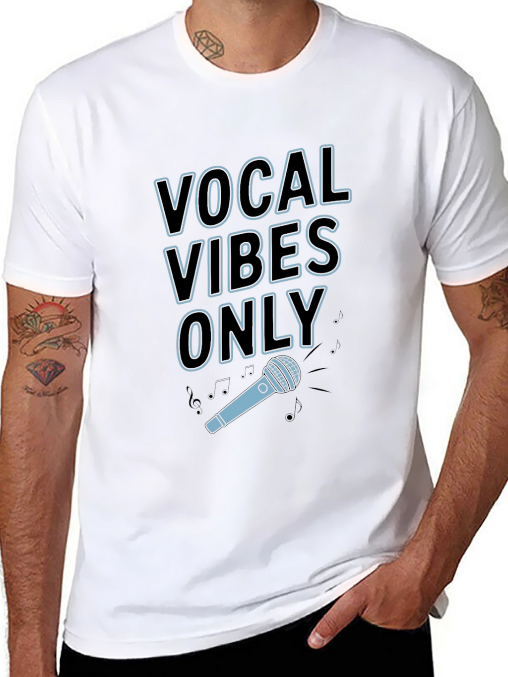 Vocal Vibes Only Graphic T-Shirt - Black