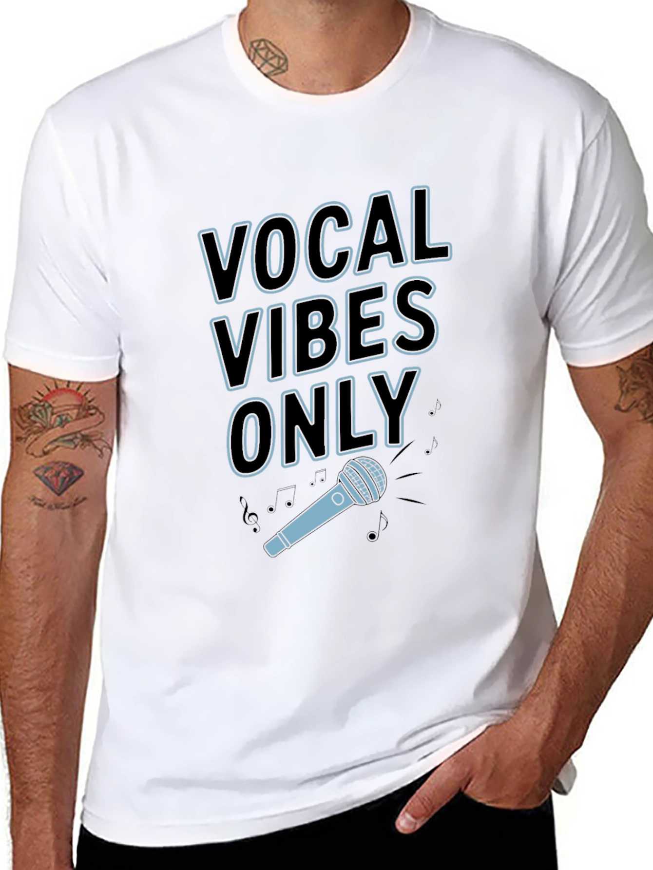 Vocal Vibes Only Graphic T-Shirt - Black