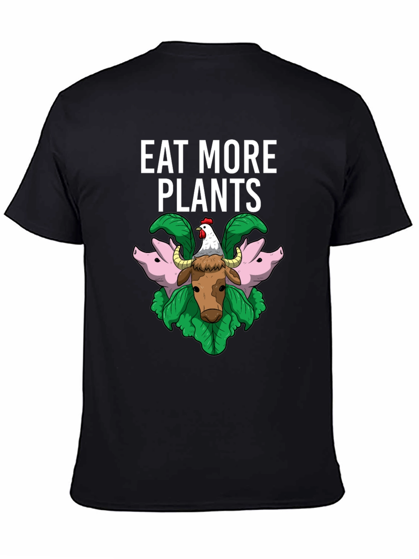 Eat More Plants Graphic T-Shirt Vegan Animal Lover Tee