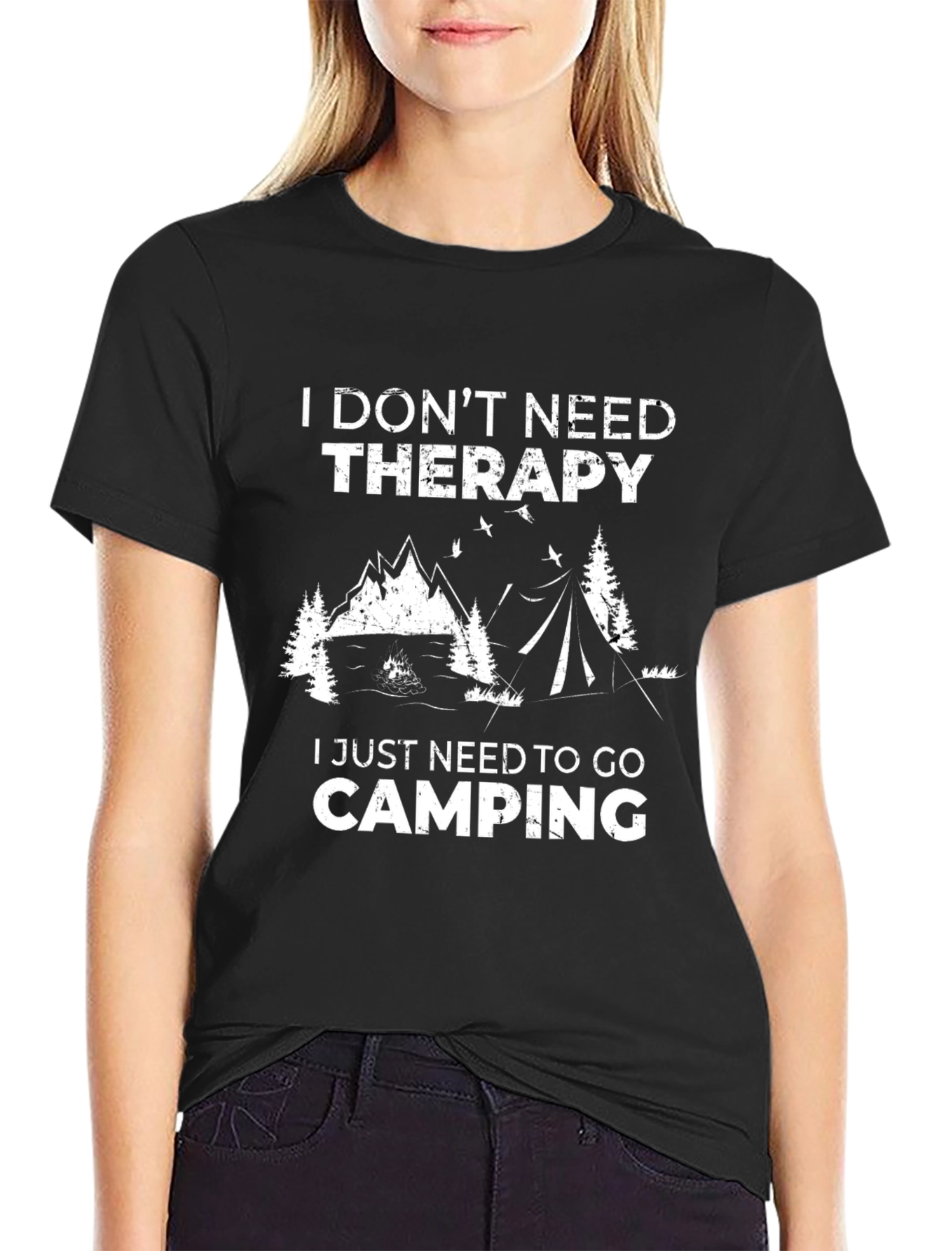 Camping Therapy T-Shirt - Funny Outdoor Adventure Tee