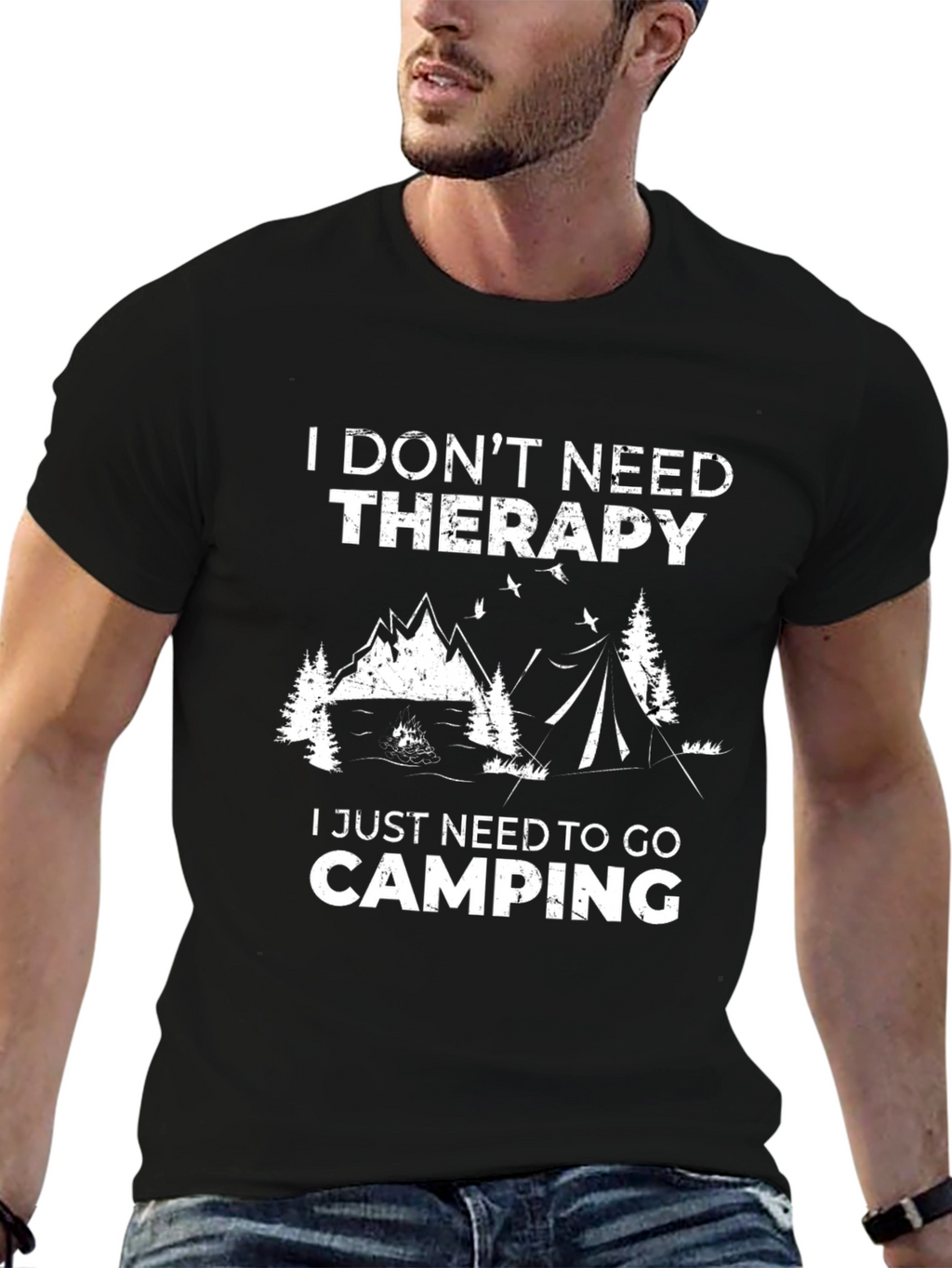Camping Therapy T-Shirt - Funny Outdoor Adventure Tee