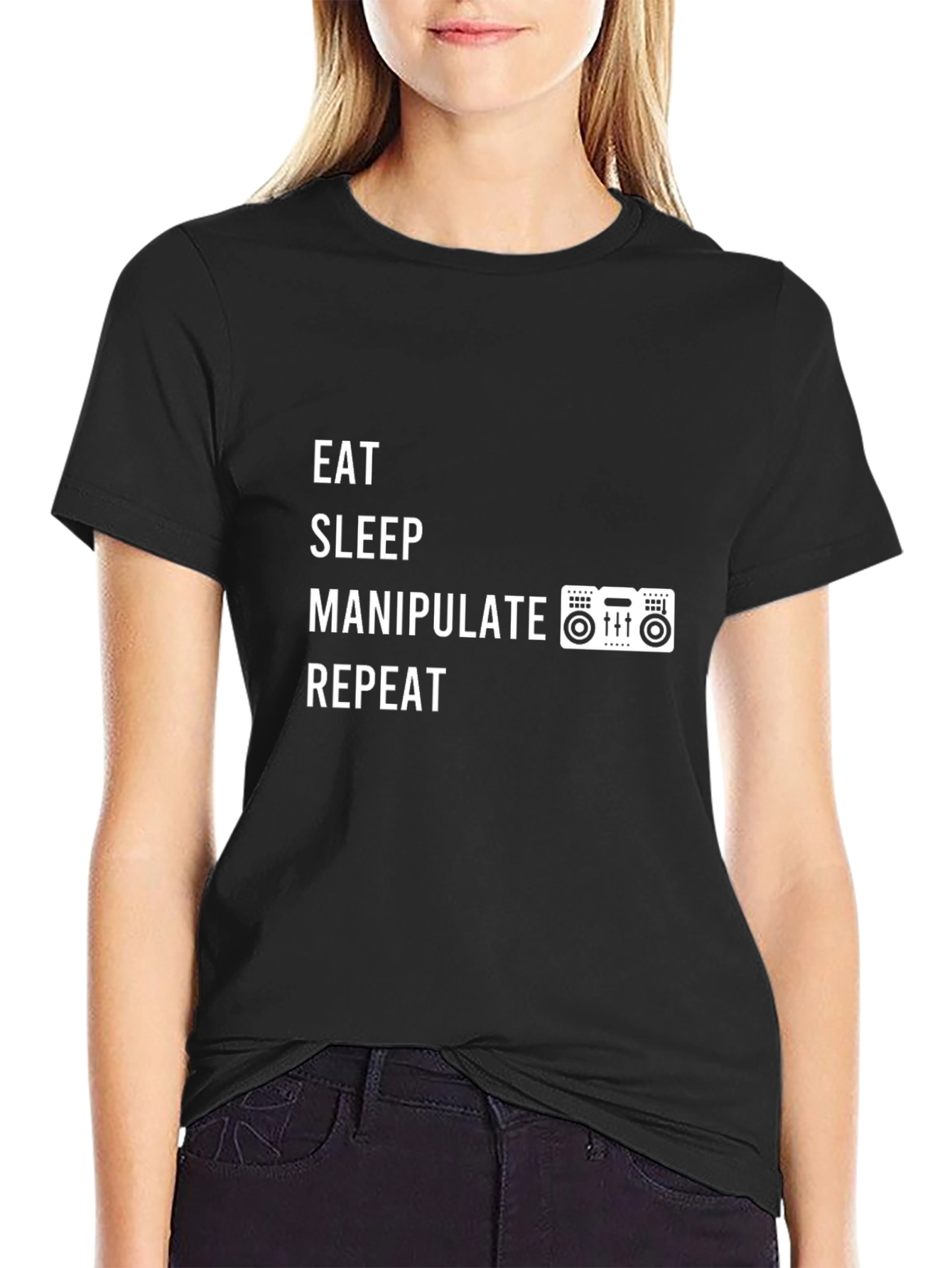 Eat Sleep Manipulate DJ Black T-Shirt
