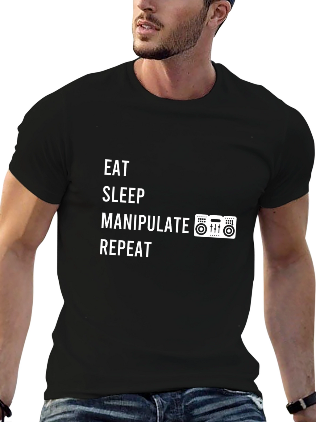 Eat Sleep Manipulate DJ Black T-Shirt