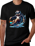 Cool Sloth Skateboarder Graphic Tee