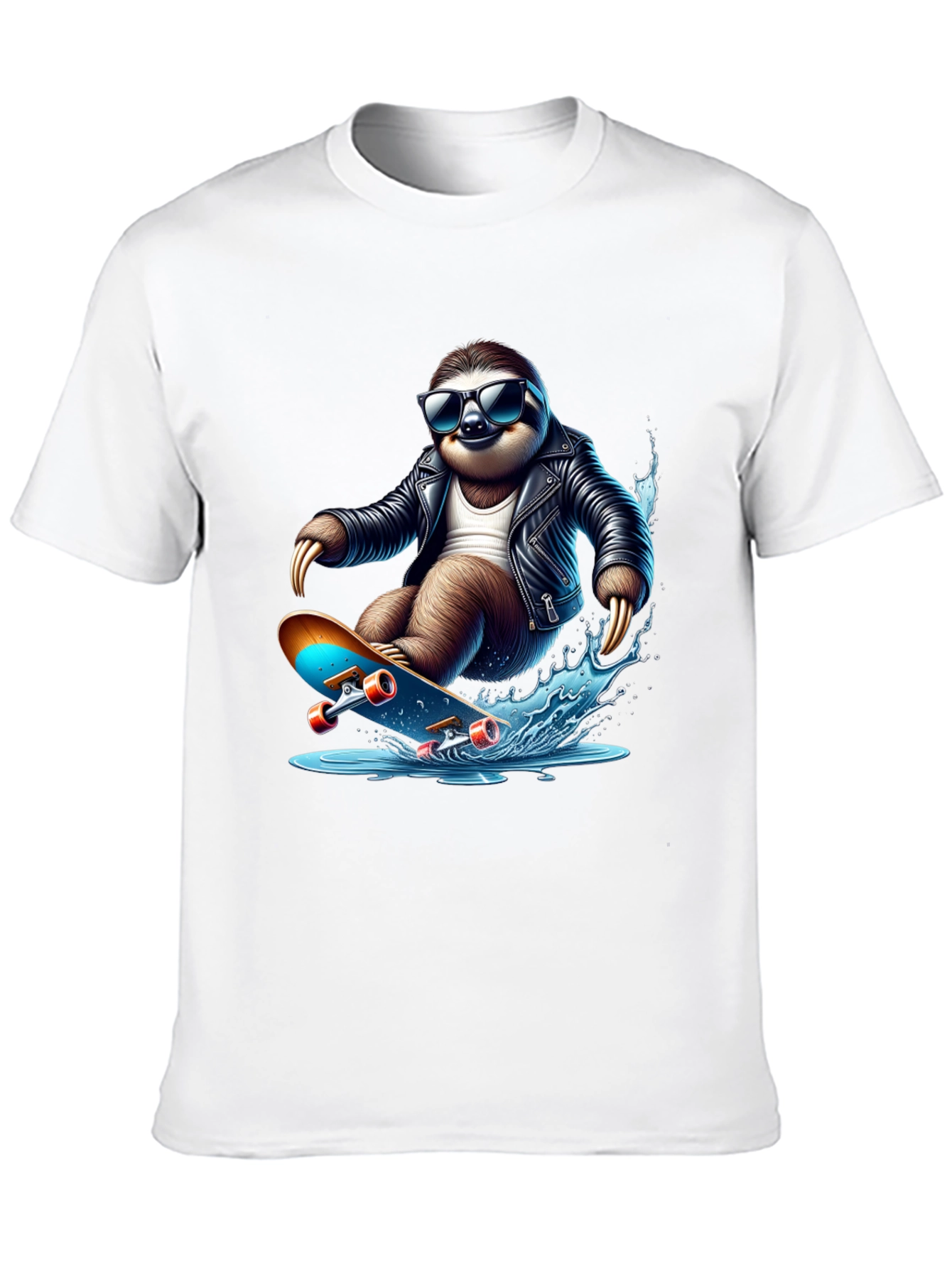Cool Sloth Skateboarder Graphic Tee