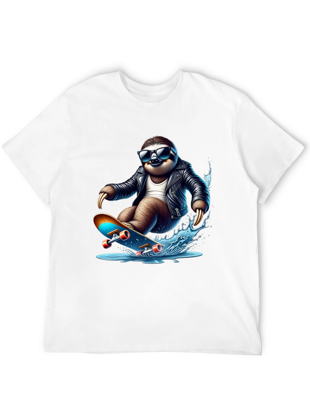 Cool Sloth Skateboarder Graphic Tee