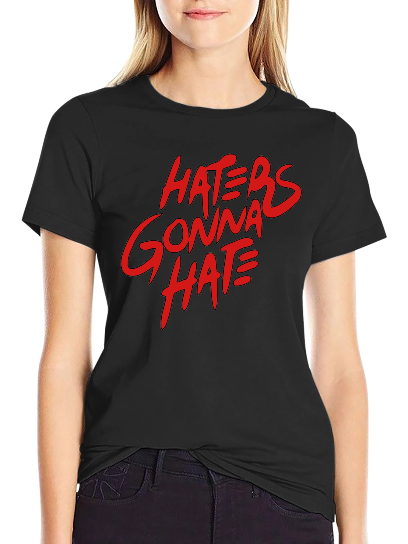 Haters Gonna Hate Graphic Tee - Casual Black T-Shirt