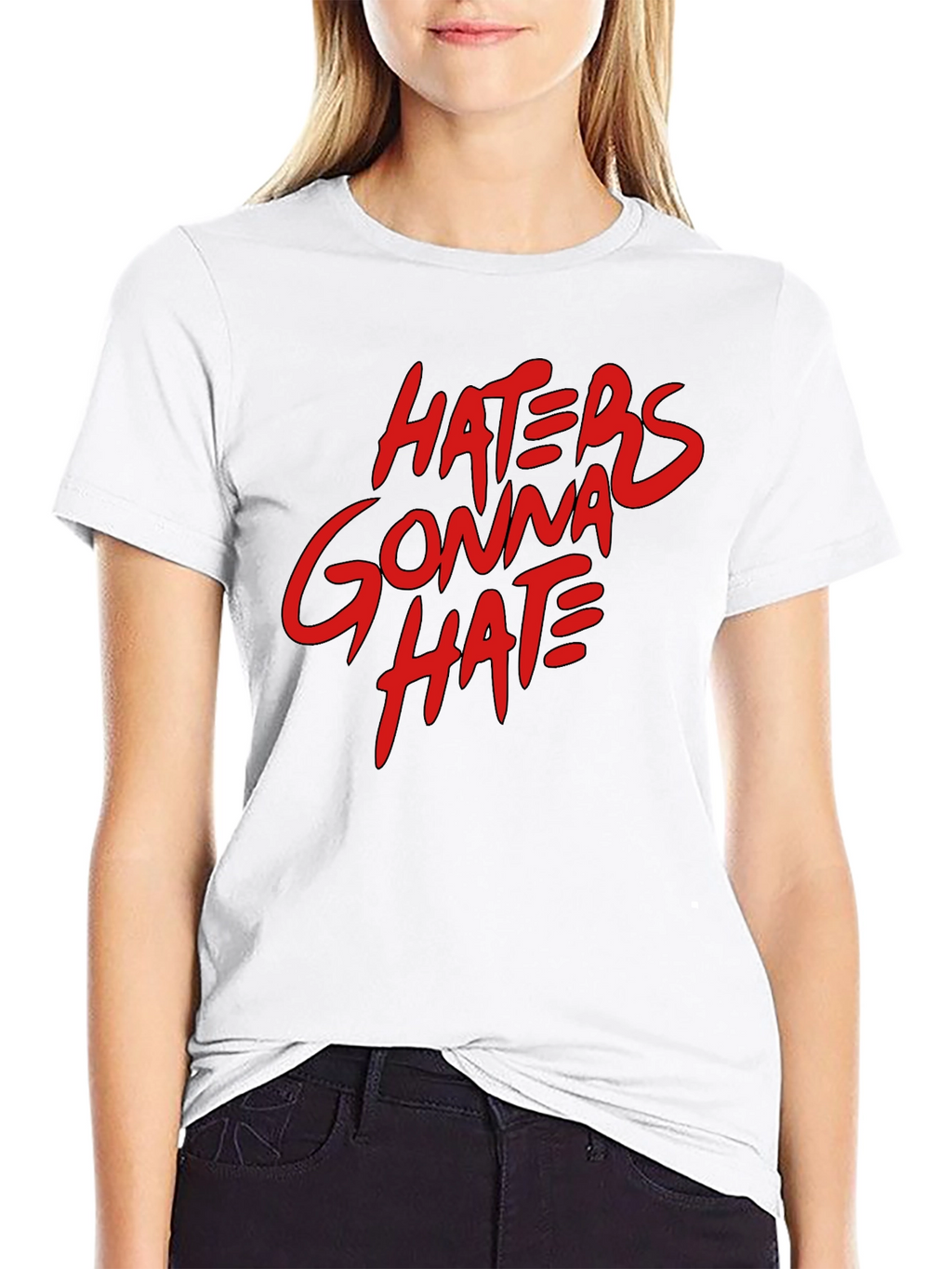 Haters Gonna Hate Graphic Tee - Casual Black T-Shirt