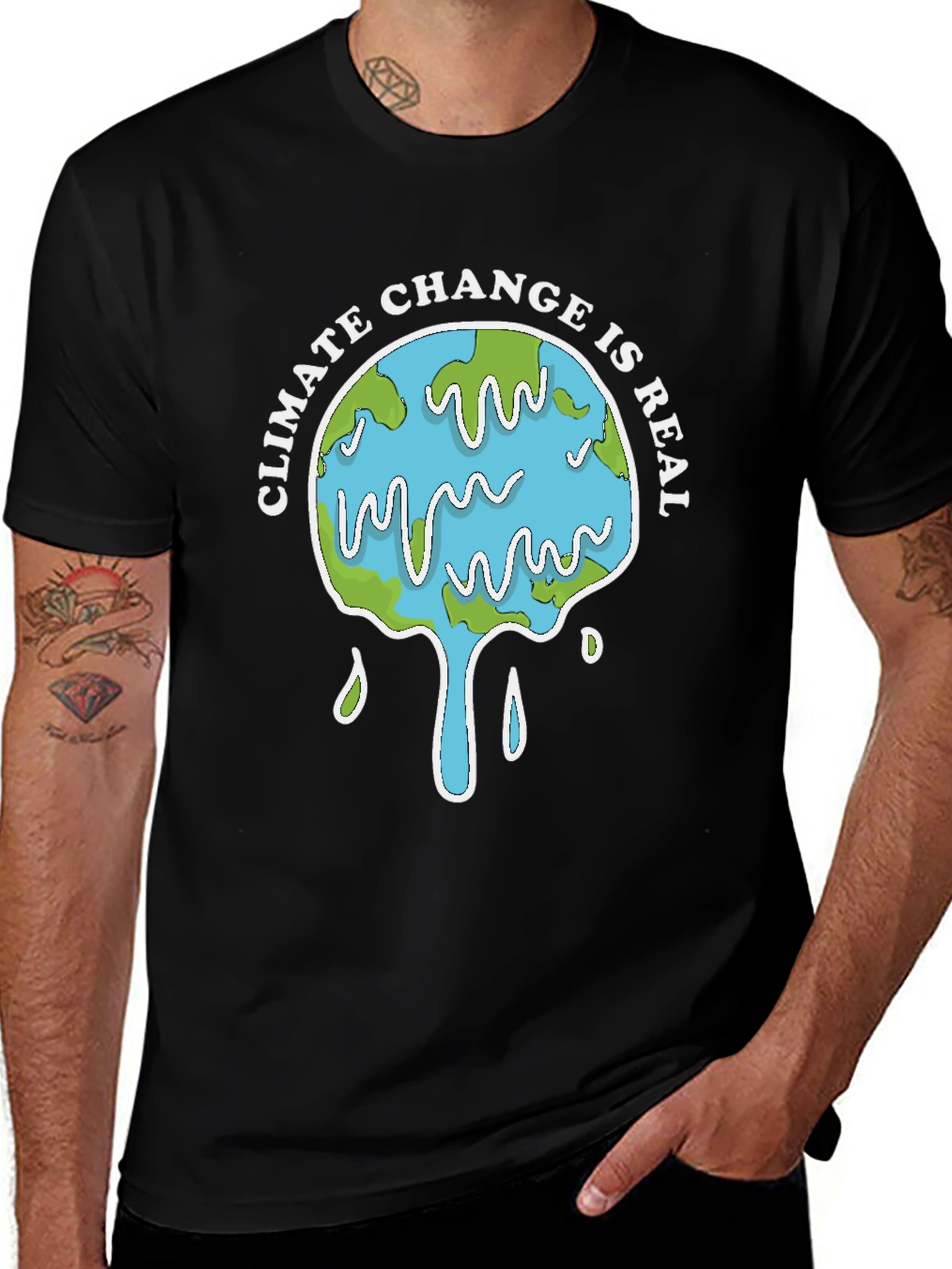 Climate Change Is Real Graphic Tee - Black