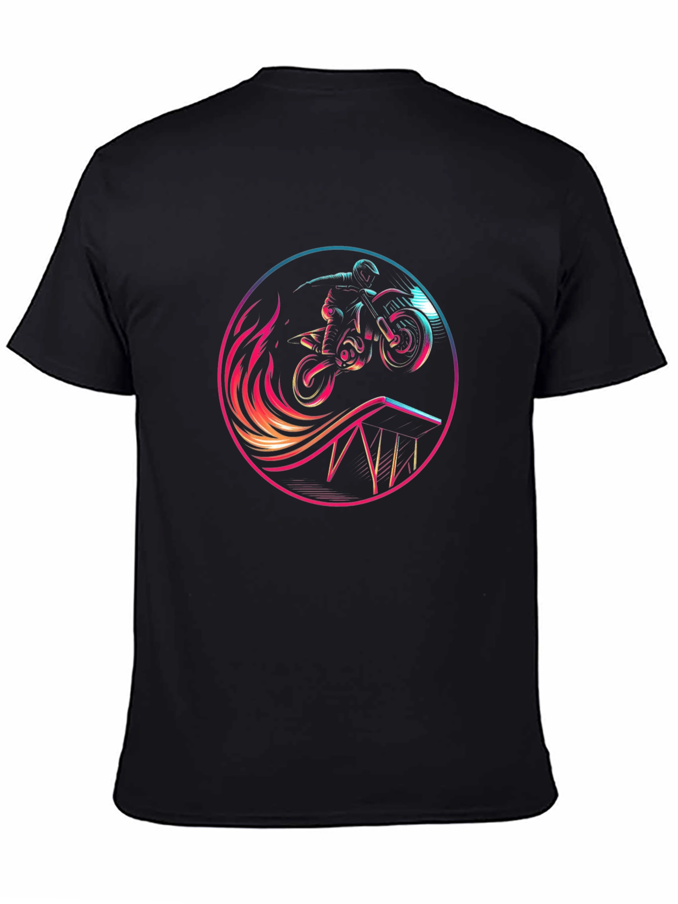 Motocross Rider Graphic Tee - Stylish Black T-Shirt