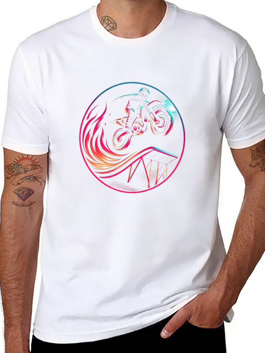 Motocross Rider Graphic Tee - Stylish Black T-Shirt